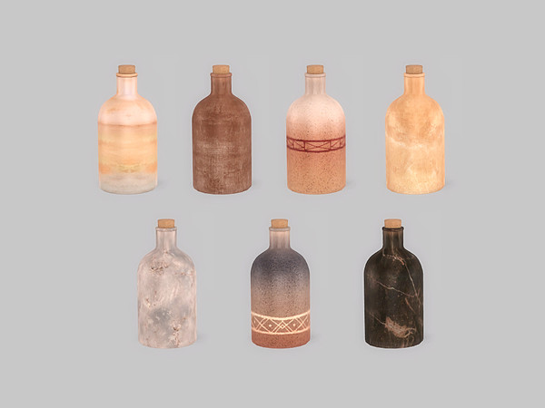 Sims 4 — Kitchen Accessories Bottle by ung999 — A set of Asian pottery kitchenware, set contains 2 teapots, 2 sets of