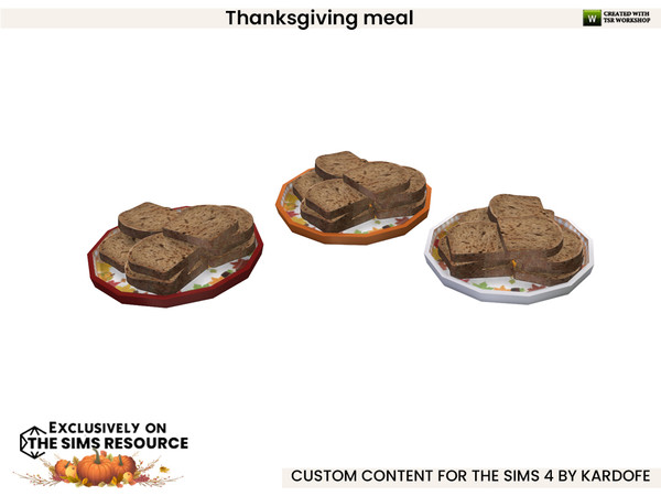 Sims 4 — kardofe_Thanksgiving meal_Bread by kardofe — Beautiful decorations for a Thanksgiving table setting