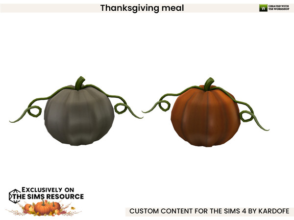Sims 4 — kardofe_Thanksgiving meal_Pumpkin by kardofe — Beautiful decorations for a Thanksgiving table setting