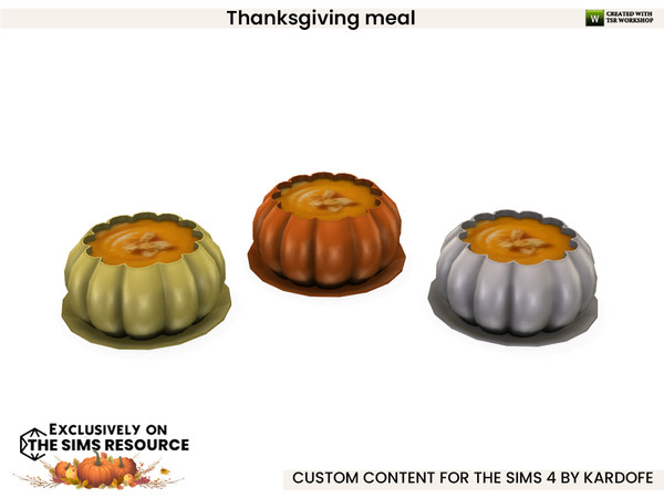 Sims 4 — kardofe_Thanksgiving meal_Soup bowl by kardofe — Beautiful decorations for a Thanksgiving table setting