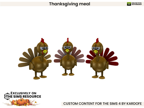 Sims 4 — kardofe_Thanksgiving meal_Turkey doll by kardofe — Beautiful decorations for a Thanksgiving table setting