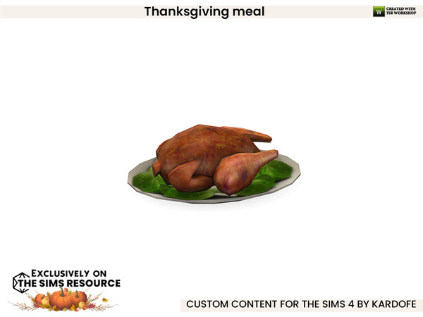 Sims 4 — kardofe_Thanksgiving meal_Turkey by kardofe — Beautiful decorations for a Thanksgiving table setting