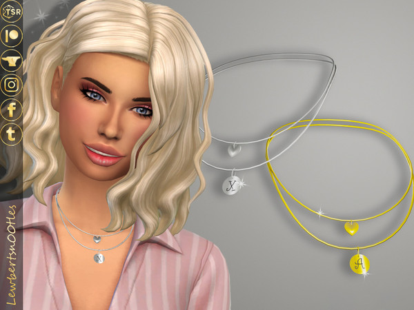 Sims 4 — (Lewbertsn00tles) Claire Necklace - Silver.package by Lewbertsn00tles — Duo necklaces featuring a plate you can