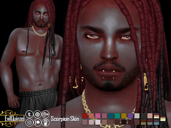Sims 4 — Scorpion Skin by EvilQuinzel — Male version of Scorpio Skin! Skin details category;