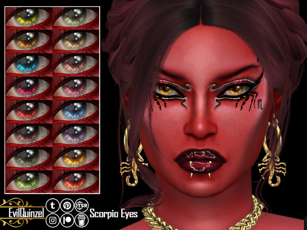 Sims 4 — Scorpio Eyes by EvilQuinzel — Scorpio eyes in 16 swatches! Facepaint category;