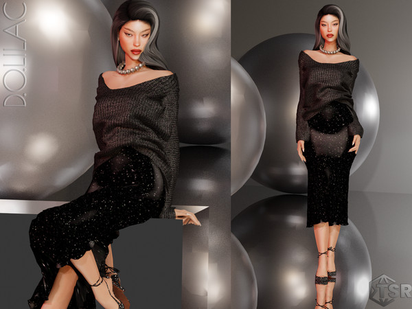 Sims 4 — Sparkle Satin Skirt [SET] DO0102 by DOLilac — Custom thumbnail