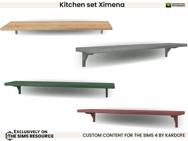 Sims 4 — kardofe_Kitchen set Ximena_Shelf by kardofe — Kitchen mess, a bit of everything, a tea set, saucepan, paper roll