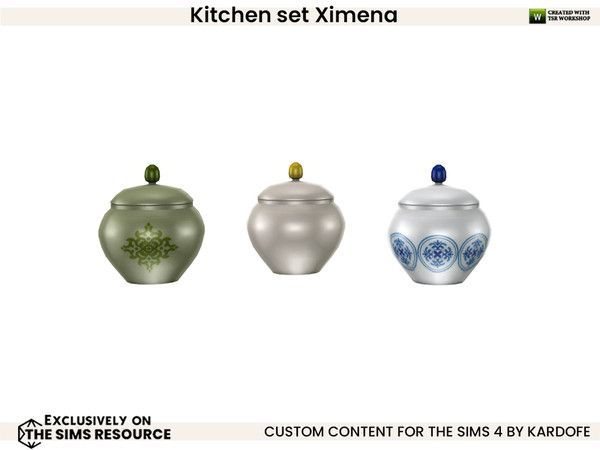 Sims 4 — kardofe_Kitchen set Ximena_Sugar bowl by kardofe — Kitchen mess, a bit of everything, a tea set, saucepan, paper