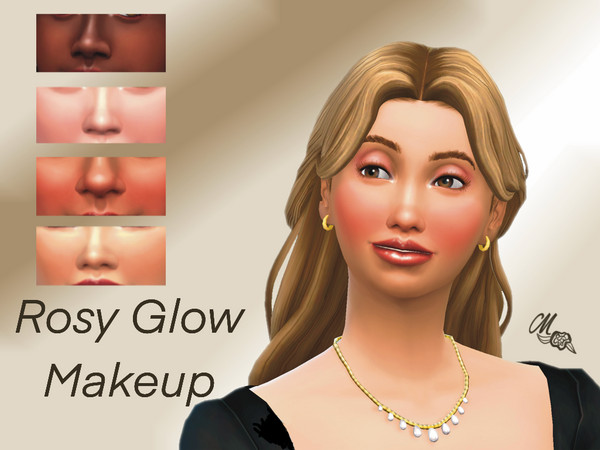 Sims 4 — Rosy Glow Blush.package by thebean23 — Give your sims a natural, rosy glow with this clean makeup set!