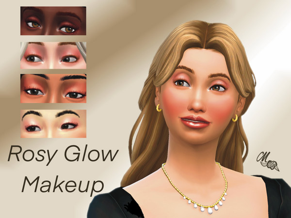 Sims 4 — Rosy Glow Brows.package by thebean23 — Give your sims a natural, rosy glow with this clean makeup set!