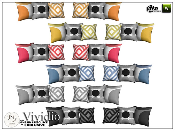 Sims 4 — vividio living room cushions by jomsims — Introducing the Vividio collection: a modern living space that
