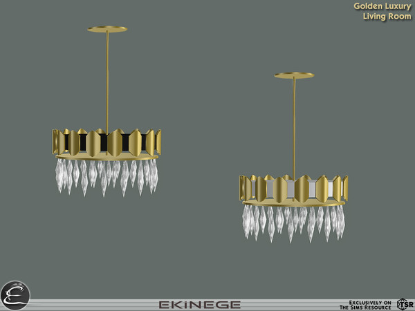 Sims 4 — Golden Luxury Living Room - Ceiling Lamp by ekinege — Golden Luxury Collection has a luxurious, glamorous look