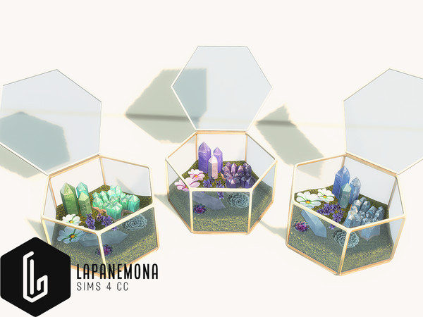 Sims 4 — Crystal terrarium - Harmony set by Lapanemona — This set looked very differently in my head when I started to