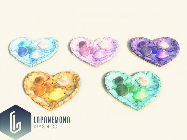 Sims 4 — Heart crystal plate - Harmony set by Lapanemona — This set looked very differently in my head when I started to