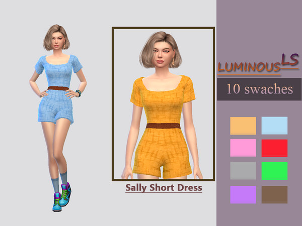 Sims 4 — Sally Short Dress by LuminousLS — -New mesh-