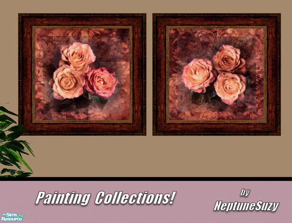 Sims 2 — NSC Painting Set64 by Neptunesuzy — Your Simmies will love these Rich Floral Paintings! Enjoy!
