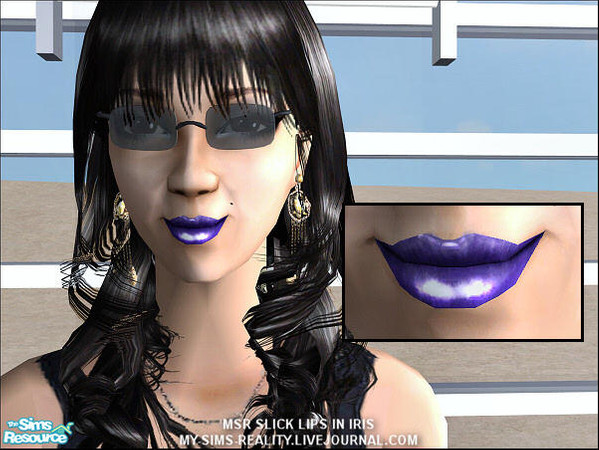 Sims 2 — MSR Slick Lips in Iris - Individual by my_sims_reality — 