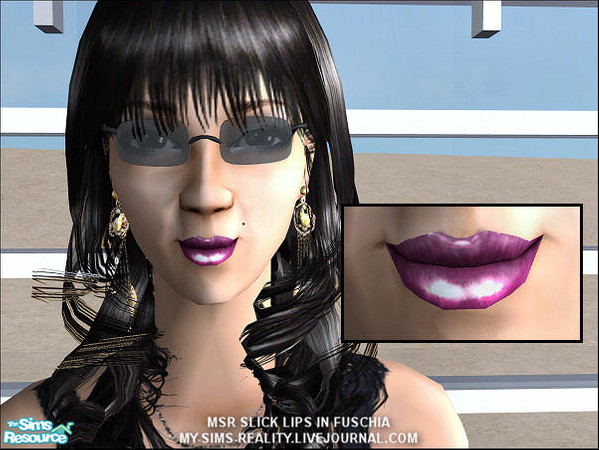 Sims 2 — MSR Slick Lips in Fuschia - Individual by my_sims_reality — 