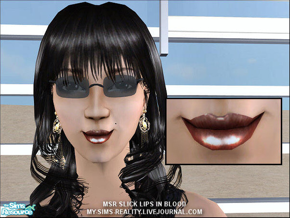 Sims 2 — MSR Slick Lips in Blood - Individual by my_sims_reality — 