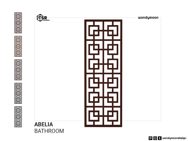 Sims 4 — Abelia Panel by wondymoon — Indochine style inspired bathroom furnitures!