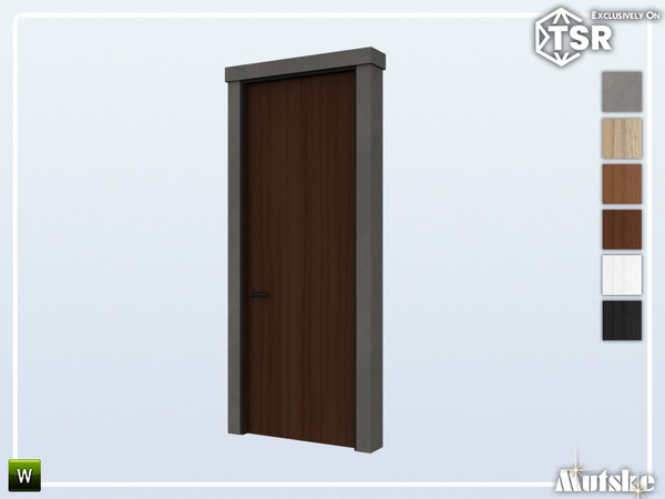 Sims 4 — Stewart Short Door Privat 1x1 by Mutske — Set of construction items, windows with a lot of slots to put clutter
