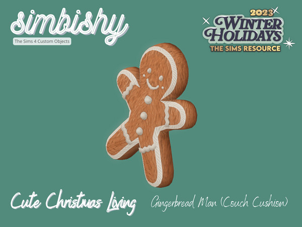 Sims 4 — SIMBISHY Cute Christmas Gingerbread Man (Couch Cushion) by simbishy — Merry Christmas! This is a set of 10 cute