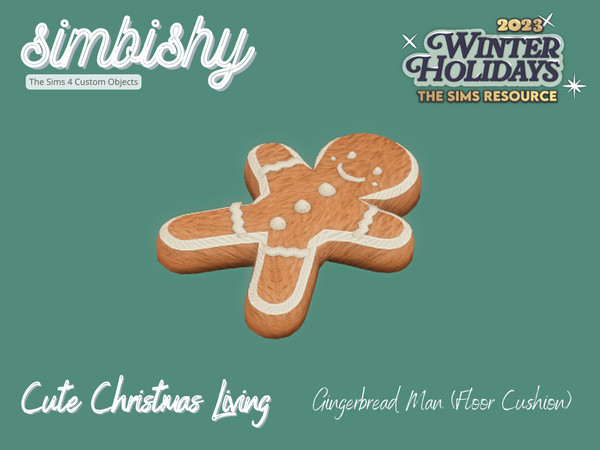 Sims 4 — SIMBISHY Cute Christmas Gingerbread Man (Floor Cushion) by simbishy — Merry Christmas! This is a set of 10 cute