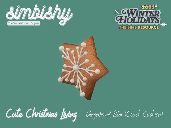 Sims 4 — SIMBISHY Cute Christmas Gingerbread Star (Couch Cushion) by simbishy — Merry Christmas! This is a set of 10 cute