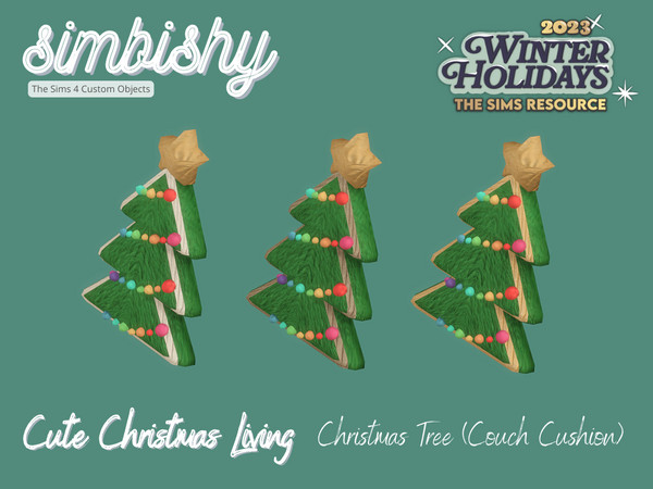 Sims 4 — SIMBISHY Cute Christmas Tree (Couch Cushion) by simbishy — Merry Christmas! This is a set of 10 cute living room