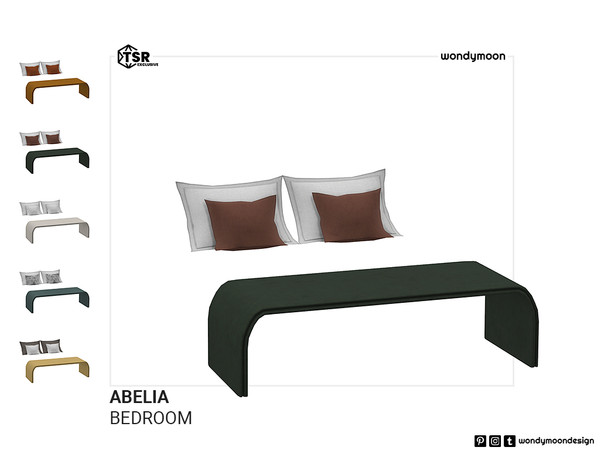 Sims 4 — Abelia Bed Blanket and Pillows by wondymoon — Indochine style inspired bedroom furnitures! Have fun! Set