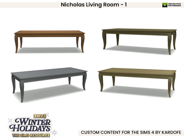 Sims 4 — Nicholas Living Room_Coffee table by kardofe — First part of a living room, decorated for Christmas, in this one