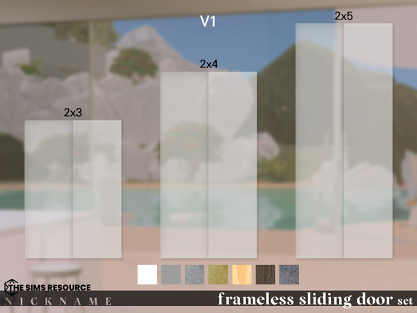 Sims 4 — frameless sliding door set_2x4 V1 by NICKNAME_sims4 — frameless sliding door set 12 package files. frameless