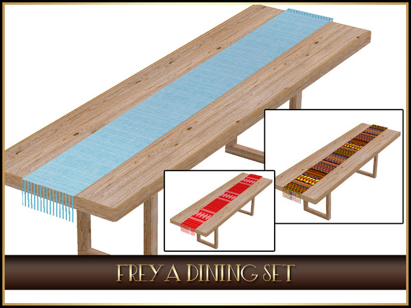 Sims 4 — Table runner for table for 12 persons Decor Dining room set Freya by Sims_House — Decor Set Dining Room Freya