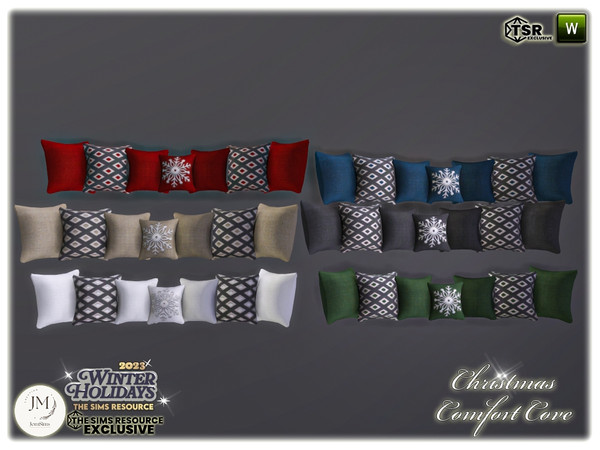 Sims 4 — Christmas Comfort Cove cushions sofa by jomsims — The warm harmony of Christmas. Immerse yourself in enveloping