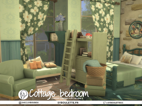Sims 4 — Cottage - Curtains (left) by Syboubou — Get ready to embrace the cozy cottage vibes in The Sims 4 with my latest