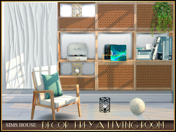 Sims 4 — PICTURE OF VOLUMEROUS FOLDS  DECOR FREY living room by Sims_House — This set includes decor for Frey's Living