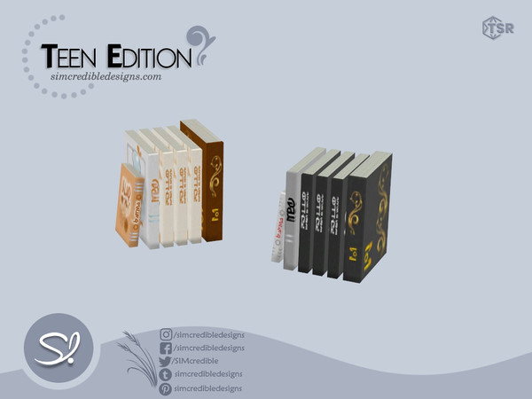 Sims 4 — Teen Edition Books 1 by SIMcredible! — This is a colorful bedroom set for your younger sims :) Instead of a