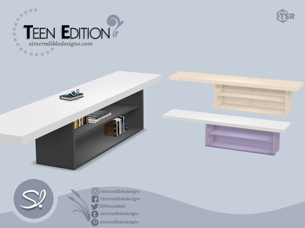 Sims 4 — Teen Edition Desk by SIMcredible! — This is a colorful bedroom set for your younger sims :) Instead of a regular