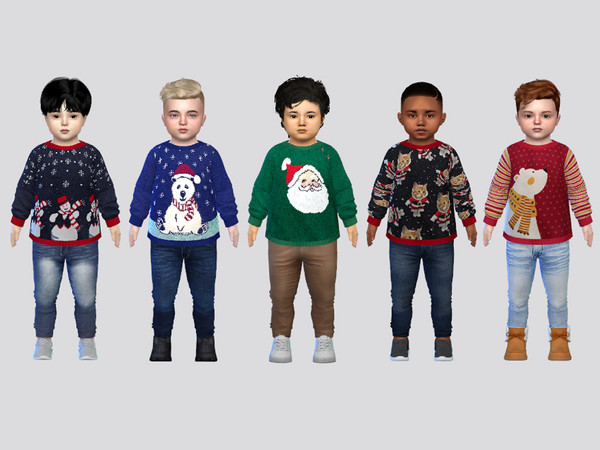 Sims 4 — Yuletide Sweater Toddler by McLayneSims — TSR EXCLUSIVE