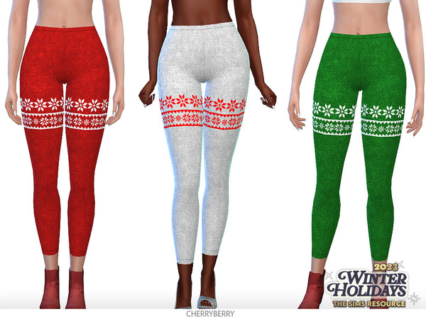 Sims 4 — Christmas - Leggings by CherryBerrySim — Cute cozy Christmas leggings with festive pattern