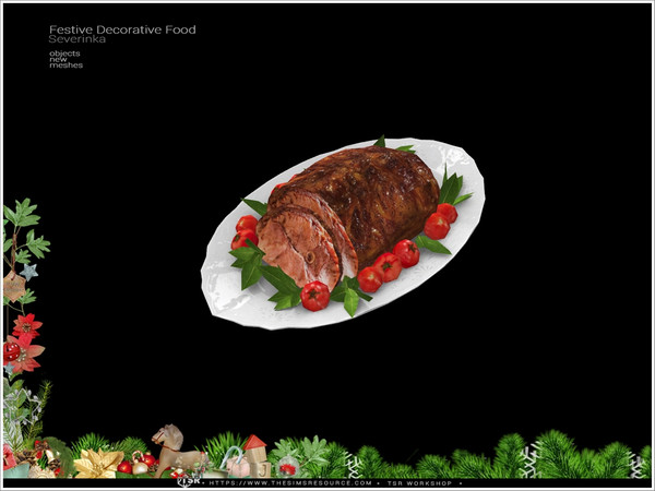Sims 4 — FestiveFoodDecor Baked Meat by Severinka_ — A set of decorative food to decorate the festive table for the New