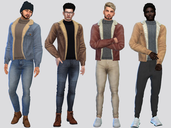 Sims 4 — Turtleneck Corduroy Jacket (Horse Ranch EP) by McLayneSims — TSR EXCLUSIVE