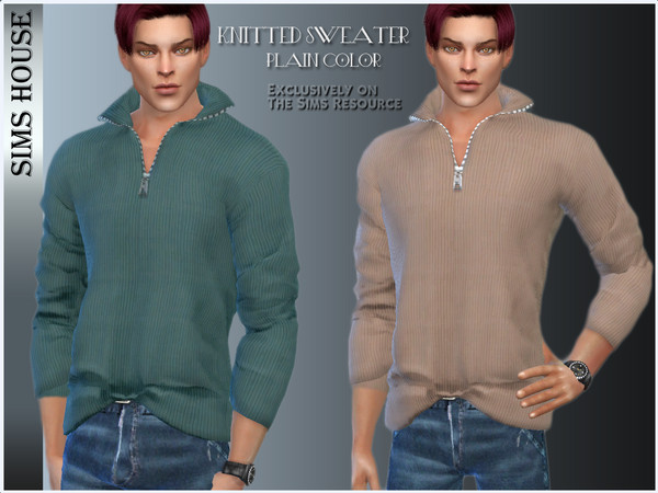 Sims 4 — MEN'S KNITTED SWEATER SOLID COLOR by Sims_House — MEN'S KNITTED SWEATER SOLID COLOR