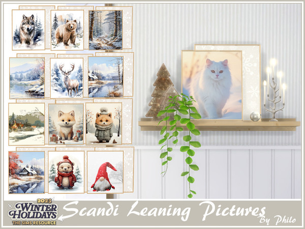 Sims 4 — Scandi Leaning Pictures by philo — This set made up of 10 objects was designed to give your winter bedrooms a