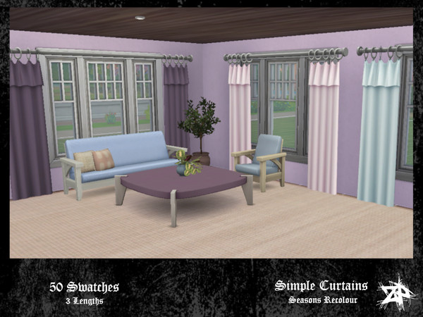 Sims 4 — (Recolour) Simple Curtains Medium by zozoparx — These curtains are a recolour of ones from the