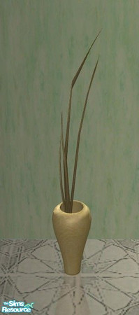 Sims 2 — Avalon Bathroom - Vase by Riverwillows — Lovely white wood and green marble bathroom with red and gold accents.