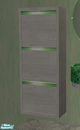 Sims 2 — Avalon Bathroom - Cupboard by Riverwillows — Lovely white wood and green marble bathroom with red and gold