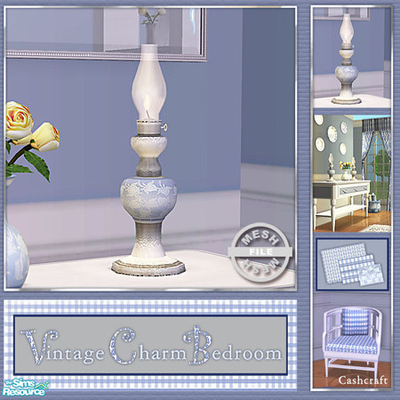 Sims 2 — Vintage Charm Bedroom - Oil Lamp Mesh by Cashcraft — A mixture of vintage and traditional furniture makes for a