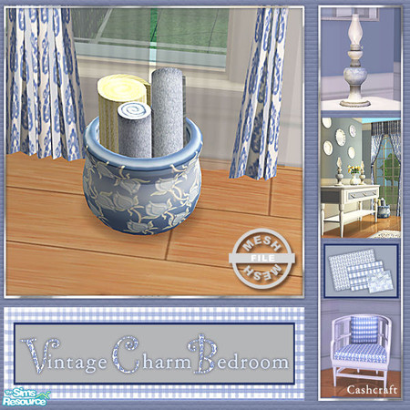 Sims 2 — Vintage Charm Bedroom - Pottery Mesh by Cashcraft — A mixture of vintage and traditional furniture makes for a