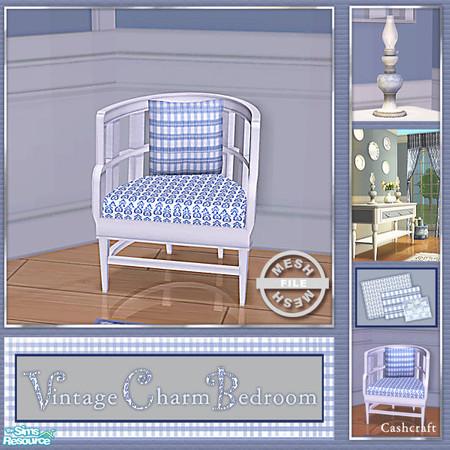 Sims 2 — Vintage Charm Bedroom - Barrelchair Mesh by Cashcraft — A mixture of vintage and traditional furniture makes for